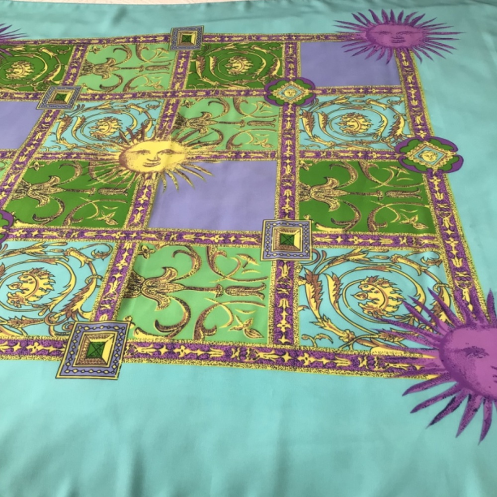 Vintage satin big blue scarf